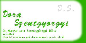 dora szentgyorgyi business card