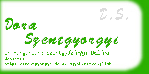 dora szentgyorgyi business card